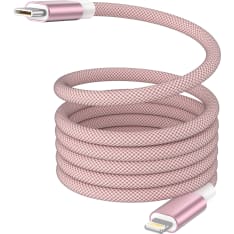 Le-On 1,5m magnetic Type-C / Lightning 27W pink charging cable