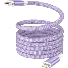 Le-On 1,5m magnetic Type-C / Lightning 27W purple charging cable