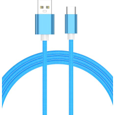 Le-On 2m braided USB-A / Type-C blue charcing cable