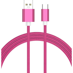 Le-On 2m braided USB-A / Type-C pink charcing cable