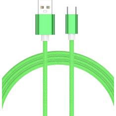 Le-On 2m braided USB-A / Type-C green charcing cable