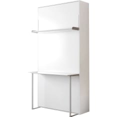 Evella Murphy fold-away bed with desk, 90 cm, white