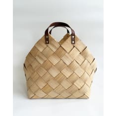 Aina Havu woven wooden firewood basket