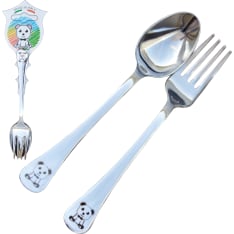 Teddy bear children's spoon and fork