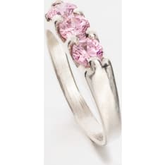 KT H6014pink silver baptism ring