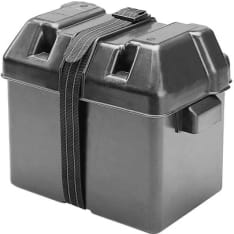 Akkukotelo+kiristyshihna keskikoko. 28x19,5x20cm