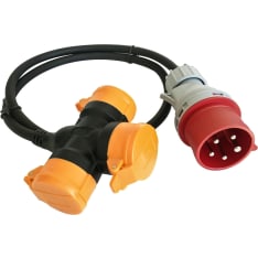 Harju 16A male/3xschuko power adapter