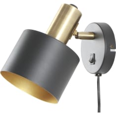 Harju black/brushed brass wall lamp