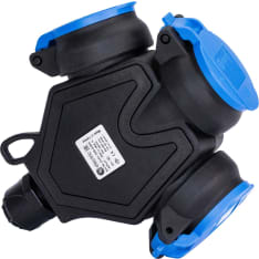 Harju IP44 3-piece extension socket