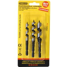 Finbullet 1/4" 8-12 mm bit spindle machine wood drill set