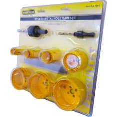 Finbullet 7-piece 22-76mm Bi-Metal hole saw set