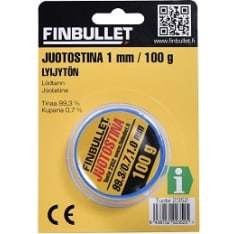 Finbullet CE 1mm 100g lyijytön juotostina