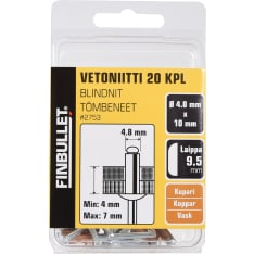 Finbullet kupari 4.8x10mmvetoniitti 20kpl