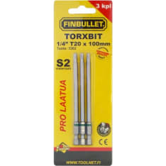 Finbullet 100mm 3-osainen T20 torxbit sarja