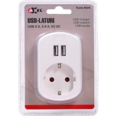 Axxel 2x3.4A 5V DC USB-laturi