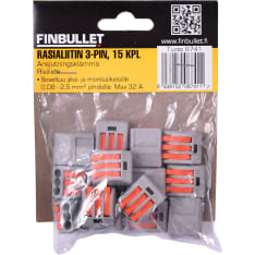 Finbullet 3-pin 15kpl rasialiitin