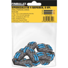 Finbullet 4PIN suora 8kpl vipurasialiitin