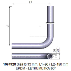 KK EPDM 90° 13mm letkumutka