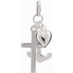 Silver Bar 4538 Faith, hope & love silver pendant