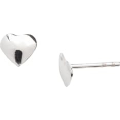 Silver Bar 6055 Pierced heart silver earrings