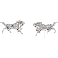 Silver Bar Happy ferrariheppa zirkoni hopeakorvakorut