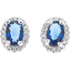 Silver Bar Lady Diana sininen hopeakorvakorut