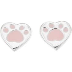 Silver Bar Pink tassusydän hopeakorvakorut
