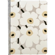 Marimekko Unikko harmaamusta A5/40 kierrevihko