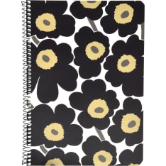 Marimekko Unikko musta A5/40 kierrevihko