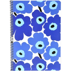 Marimekko unikko sininen A5 kierrevihko