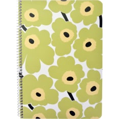 Spiral notebook A5 line pages Unikko light green