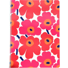 Marimekko Unikko punainen A4/40 kierrevihko