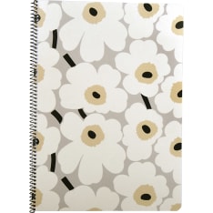 Marimekko Unikko harmaamusta A4/40 kierrevihko