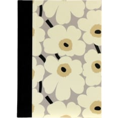 Marimekko Unikko harmaamusta A5 muistikirja