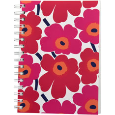 Marimekko Unikko punainen A5 kierremuistikirja