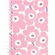 Marimekko Poppy pink A5 spiral notebook