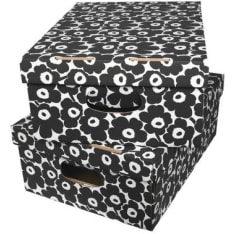 Marimekko Unikko musta 2 kpl kotilaatikko