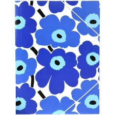 Marimekko unikko sininen A4 kulmalukkokansio