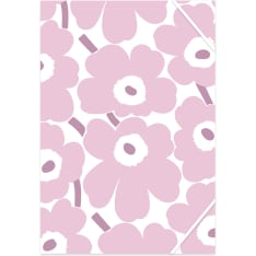 Marimekko Unikko vaaleanpunainen A4 kulmalukkokansio