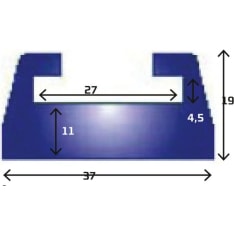 Sno-X Ski-Doo 142cm graphite slide rail