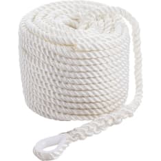 Qvarken Classic 10mm 30m white anchor rope with hose