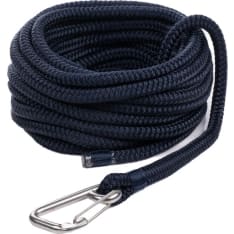 Qvarken Dockline 14mm 12m navy sininen kiinnitysköysi karbiinihaalla