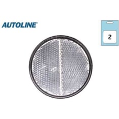Autoline 70mm pyöreä valkoinen heijastin liimalla