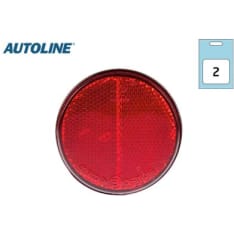 Autoline 70mm pyöreä punainen heijastin liimalla
