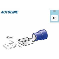 Autoline 6.3mm 10pcs blue female flat connector