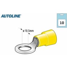 Autoline M10 10,5mm 10kpl keltainen rengasliitin