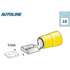 Autoline 9.5mm 10pcs yellow female flat connector