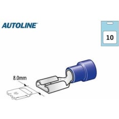 Autoline 8mm 10pcs blue female flat connector