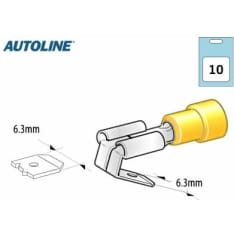Autoline 6.3mm 10pcs yellow female connector with male branching