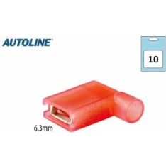 Autoline 6,3mm 10kpl punainen naaras "lippu" lattaliitin